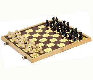 Schach Spiel aus Massivholz inkl. Schachfiguren 28,5 x 28,5 cm - Timmi  Spielwaren Onlineshop